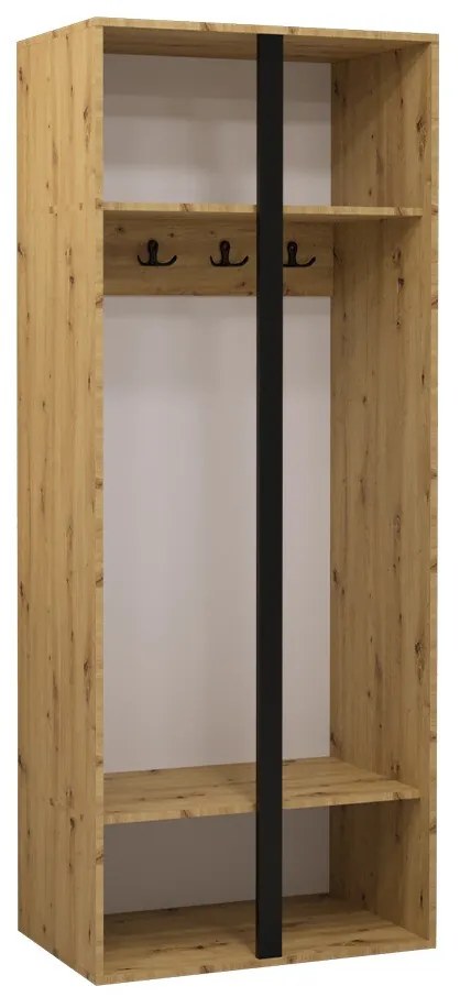Ντουλάπα Hartford 368, Γραφίτης, 186x74x44cm, Πόρτες ντουλάπας: Με μεντεσέδες