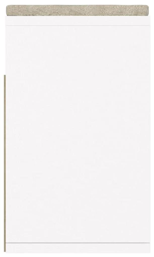 vidaXL Παπουτσοθήκη Λευκή 104 x 30 x 49 εκ. Μοριοσανίδα με Μαξιλάρι