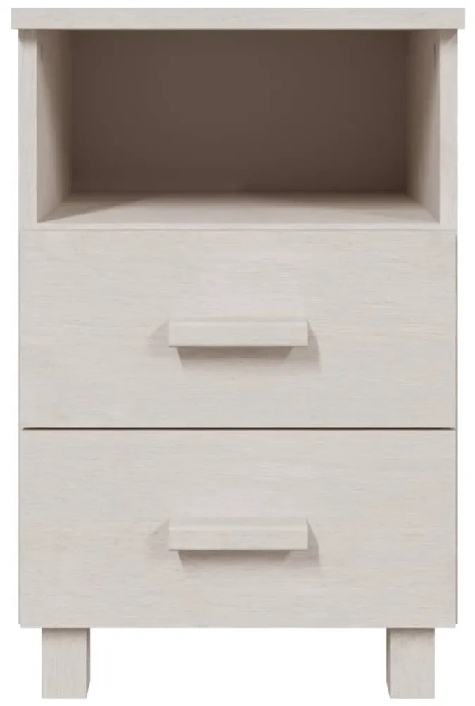 vidaXL Κομοδίνο HAMAR 2 Τεμ. Λευκά 40 x 35 x 62 εκ. Μασίφ Ξύλο Πεύκου