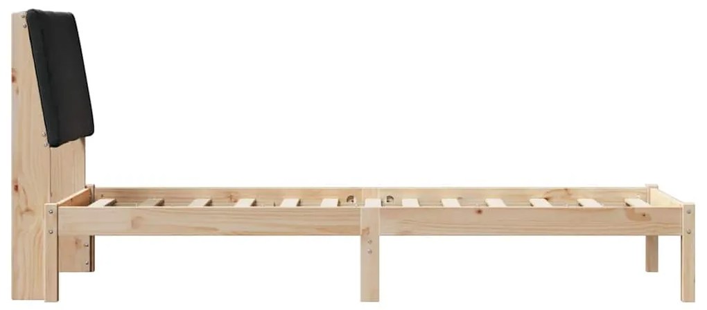 vidaXL Σκελετός Κρεβατιού Καφέ και μαύρο 80 x 200 cm Μασίφ ξύλο πεύκου