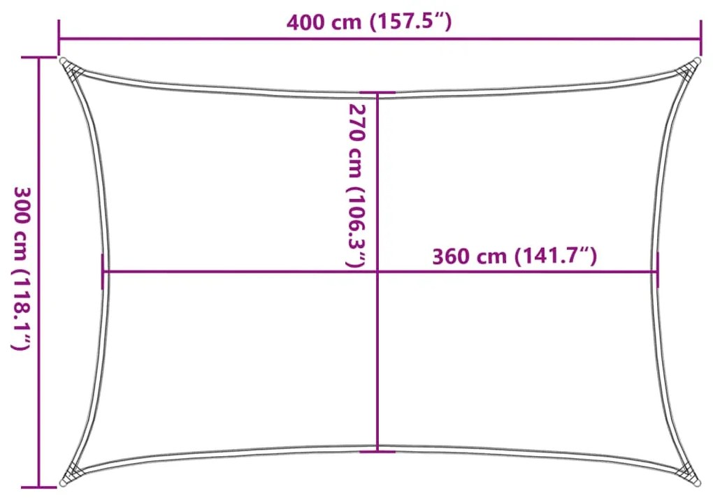 Πανί Σκίασης Καφέ 3 x 4 μ. από HDPE 160 γρ./μ² 311787