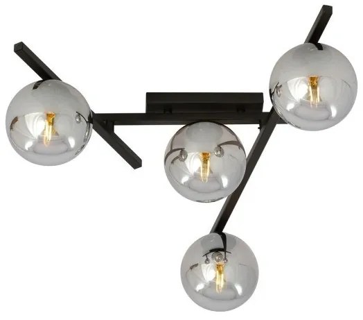 Φωτιστικό Οροφής 4xE14 Ατσάλι-Γυαλί Μαύρο SMART Made in Poland Emibig-1104/4-Ανθρακί 1104/4
