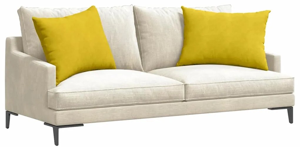 vidaXL Μαξιλάρι Καναπέ 2 pcs Κίτρινο 70 x 50 cm Υφασμάτινο Κορντουρά