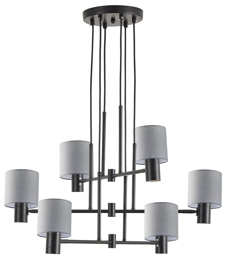 Φωτιστικό Οροφής  SE21-BL-100-SH2 ADEPT BLACK PENDANT GREY SHADE+ - 77-8296 - 51W - 100W - 77-8296