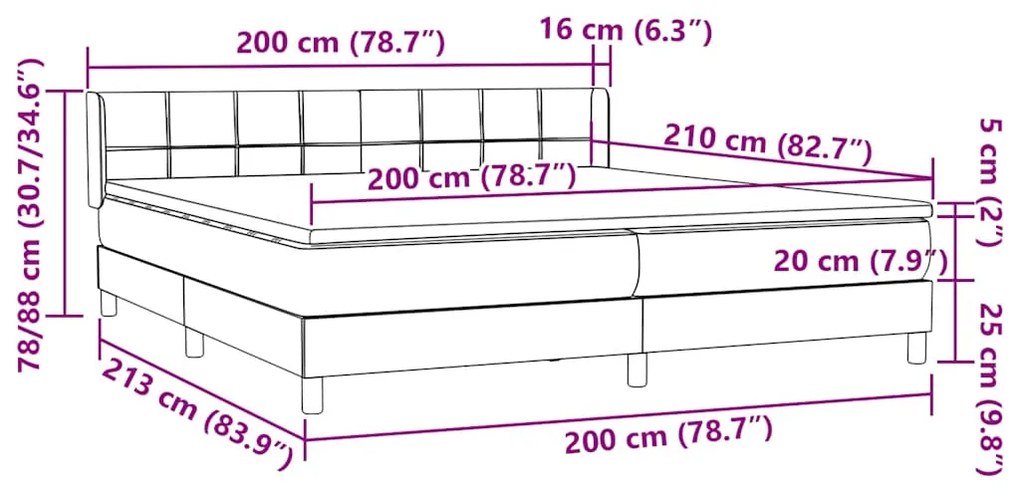 ΚΡΕΒΑΤΙ BOXSPRING ΜΕ ΣΤΡΩΜΑ ΜΑΥΡΟ 200X210 ΕΚ. ΒΕΛΟΥΔΙΝΟ 3318131