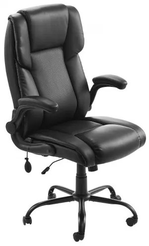 VEVOR Executive Chair High Back Desk Chair Flip-up Armrests Lumbar Support Black