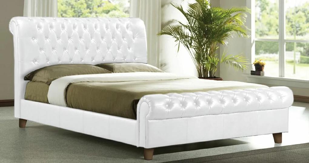 Κρεβάτι Mesa 324, Διπλό, Άσπρο, 160x200, Οικολογικό δέρμα, Τάβλες για Κρεβάτι, 169x240x102cm, 45 kg | Epipla1.gr