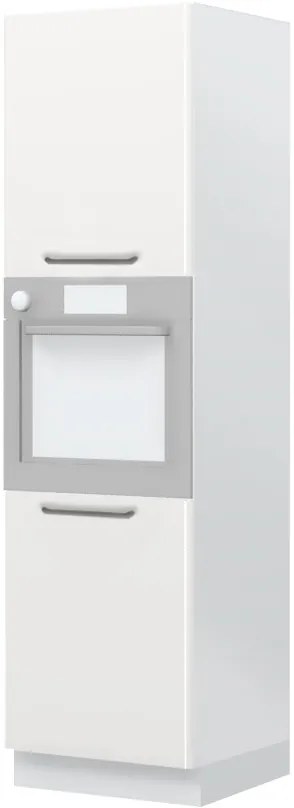 Επιδαπέδιο ντουλάπι φούρνου ψηλό Modena K21-60-2KR-Λευκό γυαλιστερό - Γκρι Ανοιχτό - 60.00Χ60.00Χ216.00cm