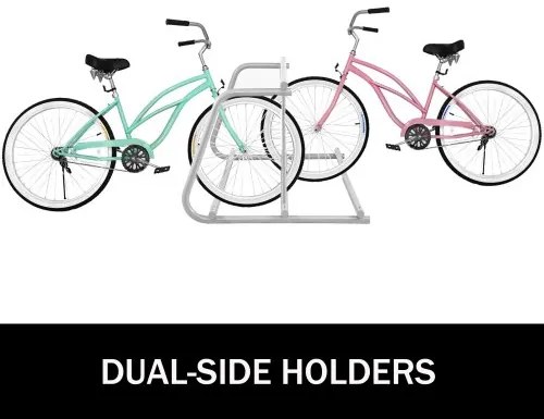 VEVOR 10 Holders Floor Bike Rack, 1.5m Length All-Steel Grid Bike Rack, 10-Bike Capacity Dual-Side Storage Stand for Garages Streets Yards Bike Events