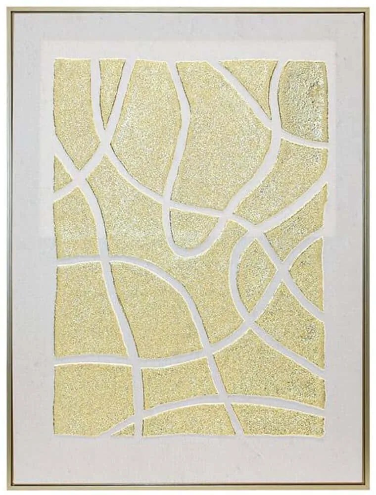 Πίνακας Καμβάς 147-225-084 60x3x80cm White-Gold Vertical Πλαστικό,Καμβάς