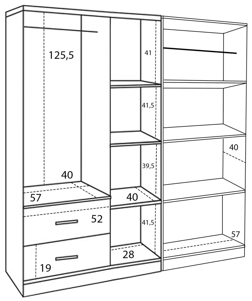ΝΤΟΥΛΑΠΑ 5ΦΥΛΛΗ CAESAR HM21234.02 ΜΕΛΑΜΙΝΗ ΧΡΩΜΑ SONAMA 150x42.5x181Υεκ