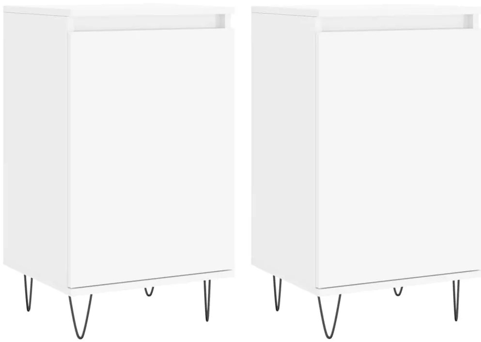 vidaXL Ντουλάπια 2 τεμ. Λευκά 40 x 35 x 70 εκ. από Επεξεργασμένο Ξύλο