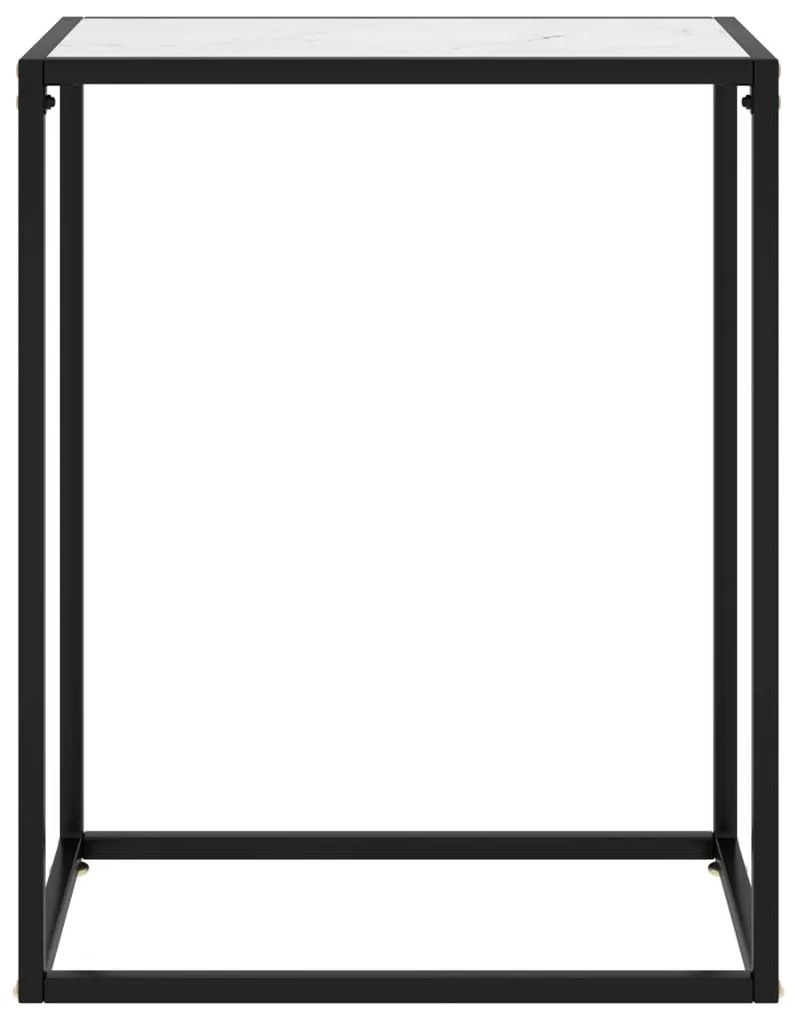 vidaXL Τραπέζι Κονσόλα Λευκό 60 x 35 x 75 εκ. από Ψημένο Γυαλί