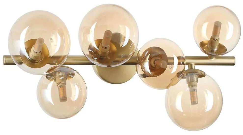 Φωτιστικό Τοίχου - Απλίκα Perlage 327822 49x25x19,5cm 6xG9 15W Brass-Amber Ideal Lux