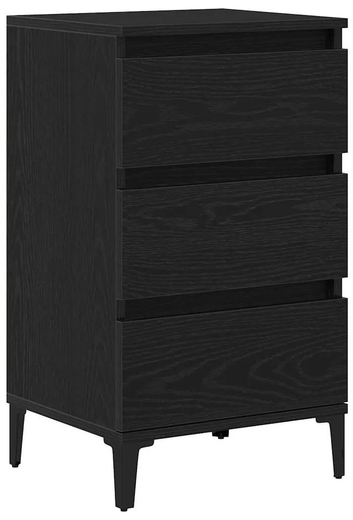 vidaXL Κομοδίνο Μαύρη Οξυά 45 x 35 x 44 εκ. Επεξεργασμένο ξύλο