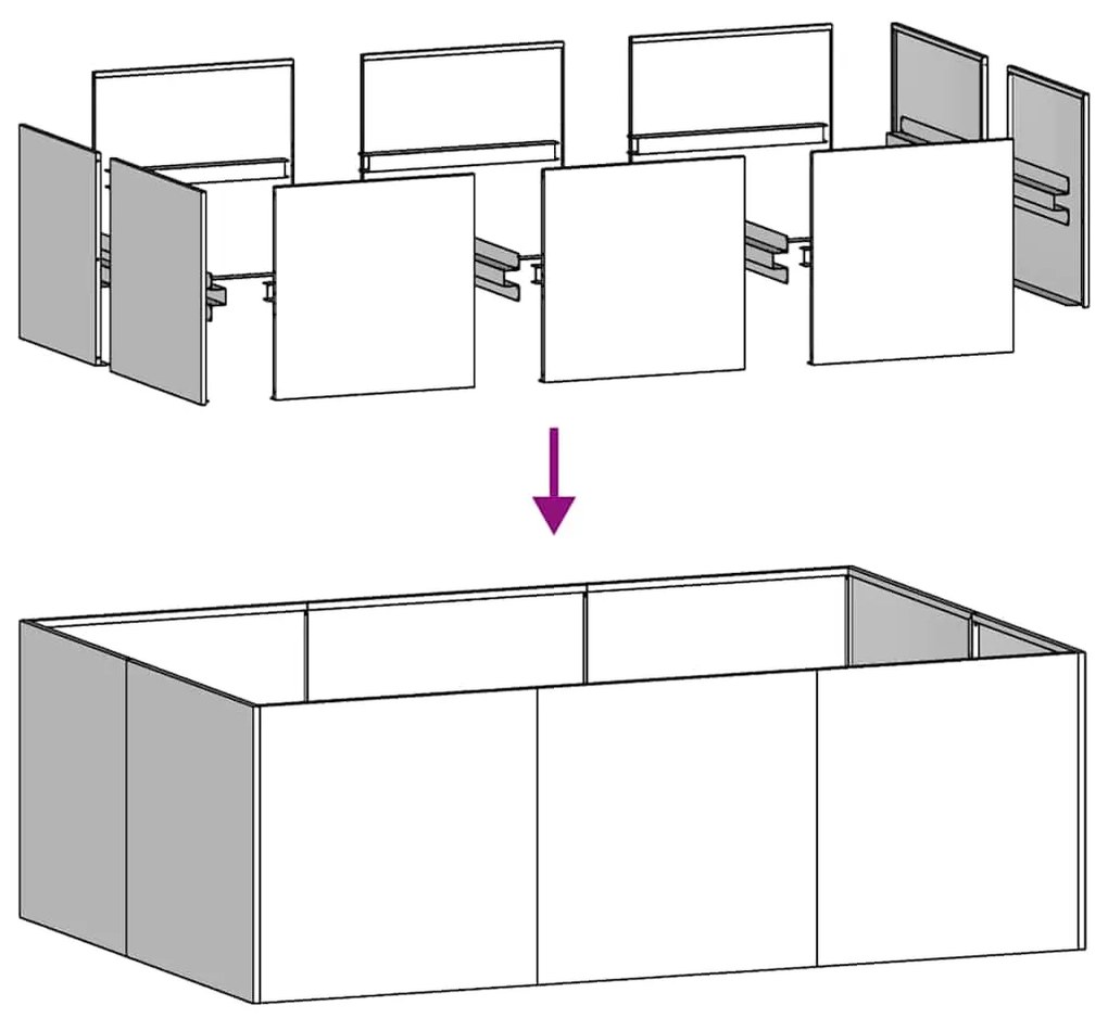 vidaXL Ζαρντινιέρα Μαύρη 120x80x40 εκ. από Χάλυβα