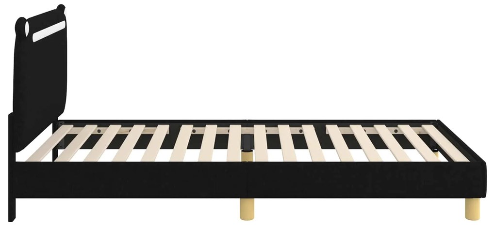 vidaXL Κρεβάτι Παιδικής Κρεβατοκάμαρας με Κεφαλάκι Μαύρο 90 x 190 cm