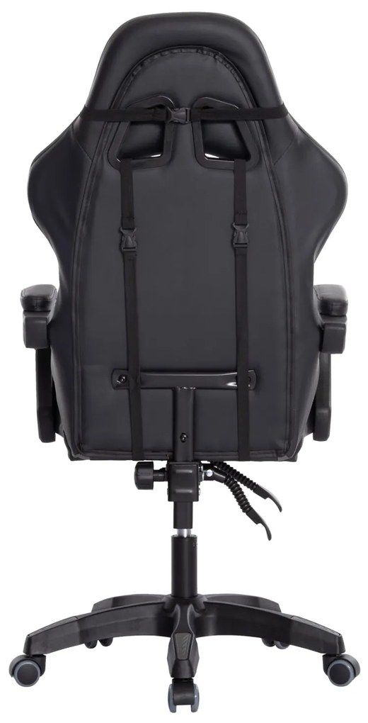 ΠΟΛΥΘΡΟΝΑ GAMING DARREN ΜΑΥΡΟ-ΓΚΡΙ PVC & NYLON 51x49x125Υεκ.