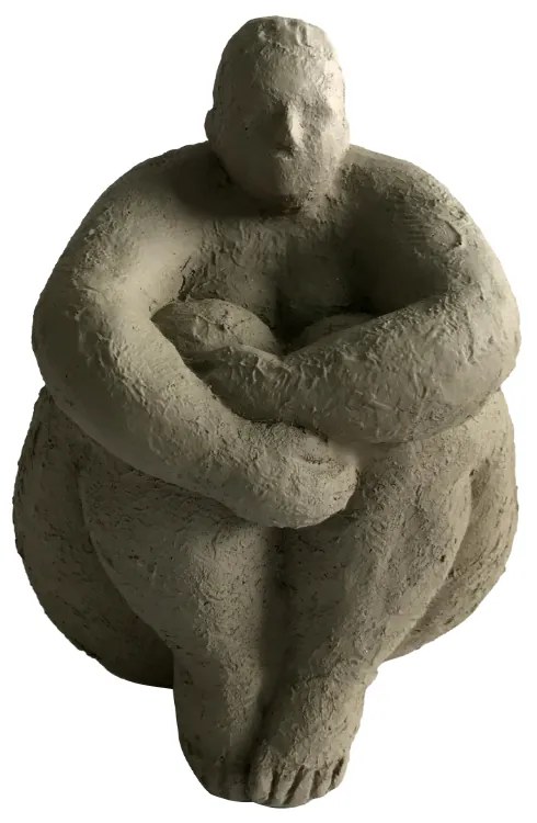 BIG WOMAN B DECO ΦΙΓΟΥΡΑ POLYRESIN ΓΚΡΙ 14,5x14,5xH16,5cm - 020985