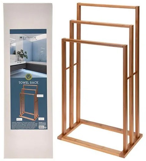 Θήκη μπάνιου για 3 πετσέτες από bamboo 40x25x82εκ.  τμχ.