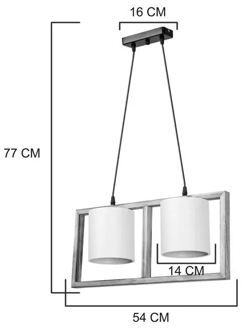 Φωτιστικό οροφής δίφωτο Sereda I Ε14 καφέ - κρέμ 54x14x27 εκ. 54x14x27 εκ.