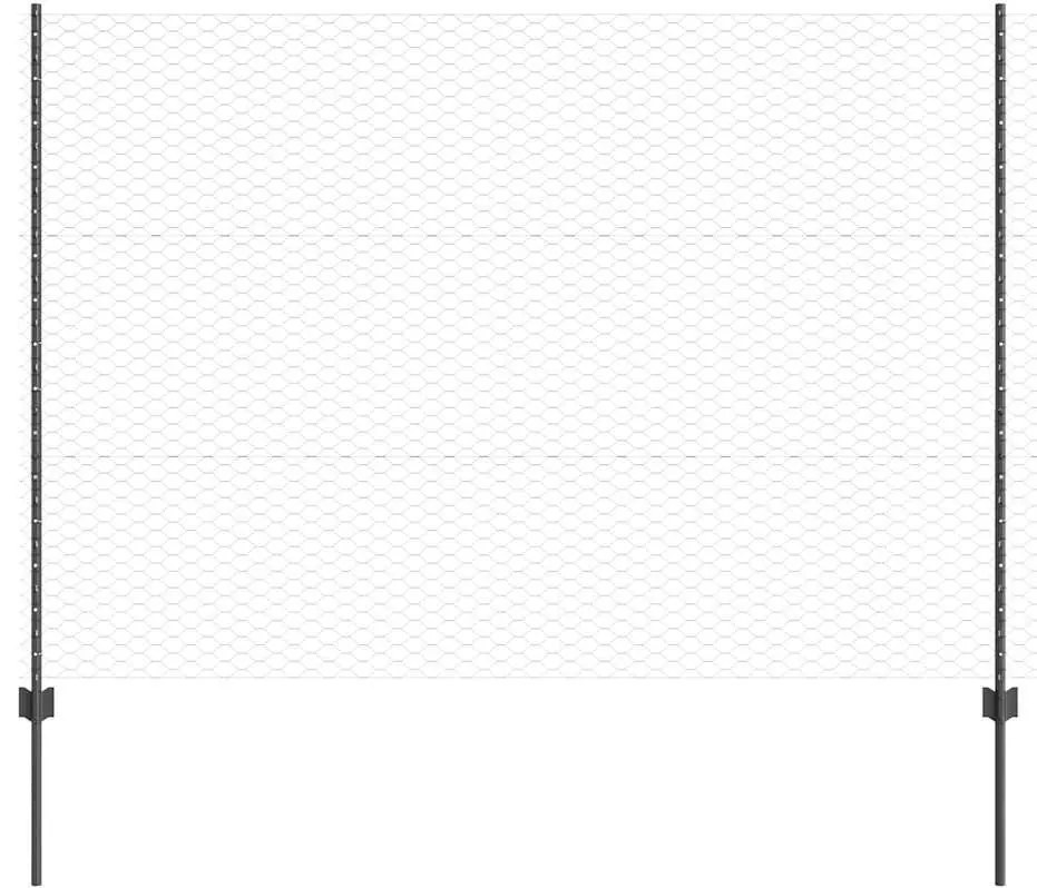 vidaXL Φράκτης με Στυλό Γκρι 150x2500 cm Ατσάλι