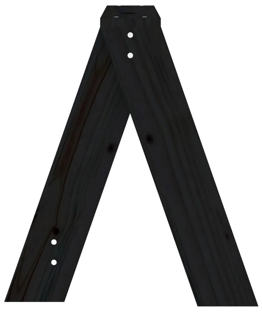 vidaXL Σκαμπό 2 Τεμ. Μαύρα 40x40x45 εκ. από Μασίφ Ξύλο Πεύκου