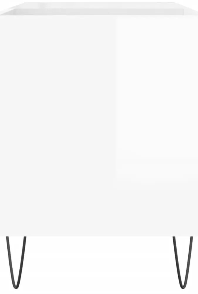 vidaXL Δισκοθήκη Γυαλ. Λευκή 85 x 38 x 48 εκ. από Επεξεργασμένο Ξύλο