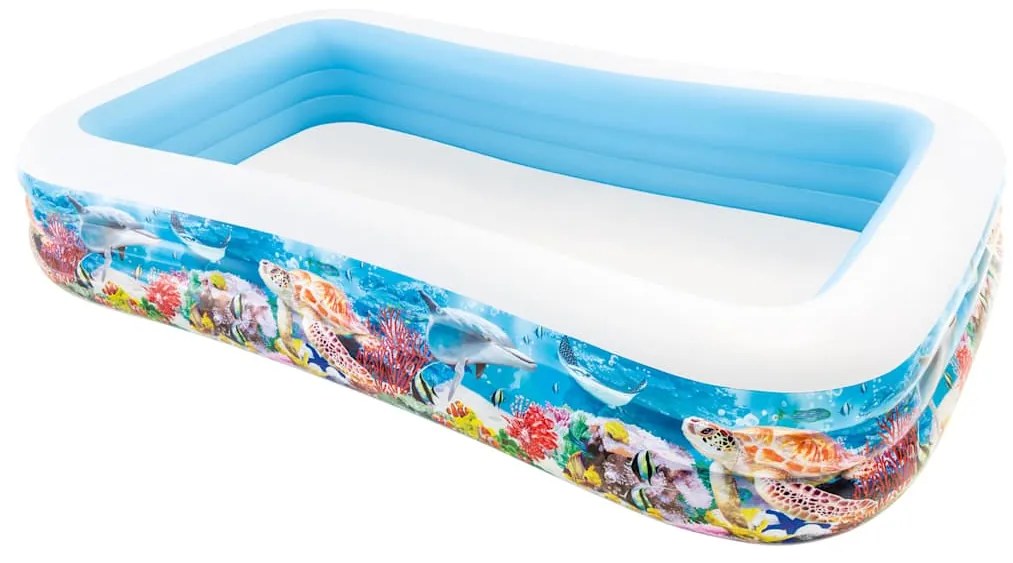 INTEX Πισίνα Swim Center Family Pool Σχέδιο Ζώα Θάλασσας 305x183x56εκ.