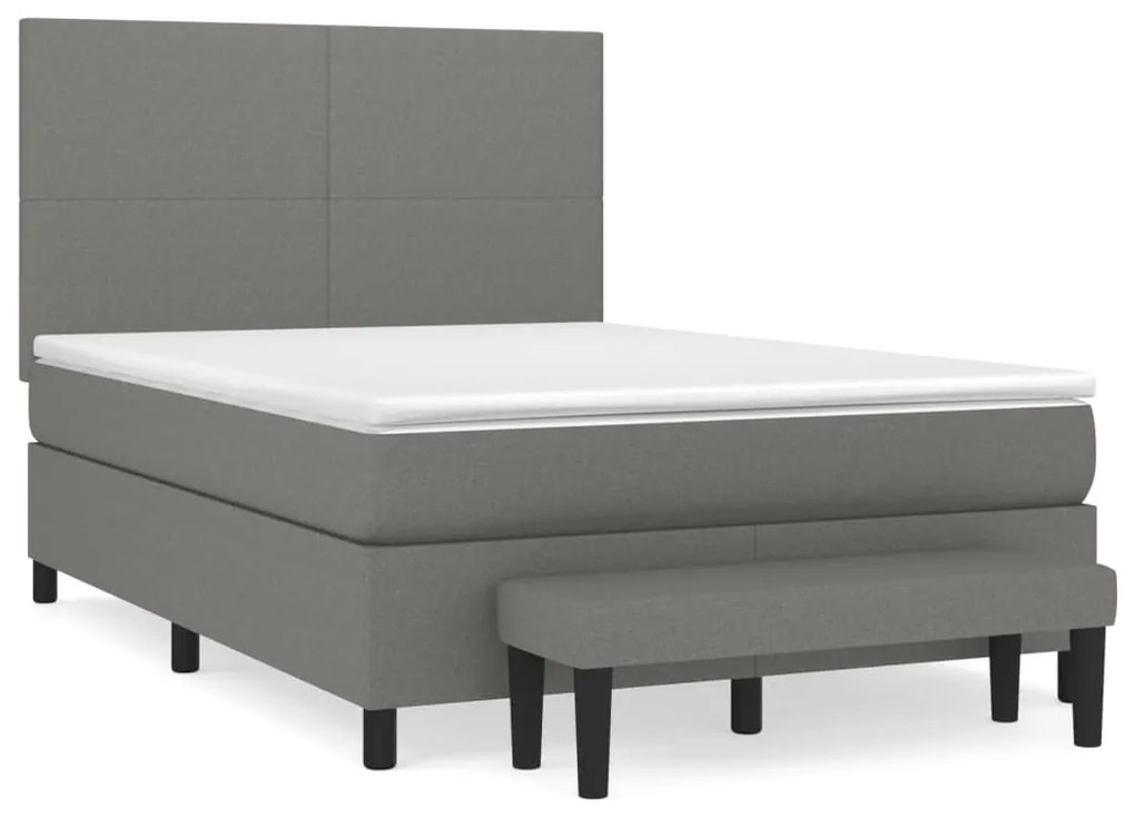 ΚΡΕΒΑΤΙ BOXSPRING ΜΕ ΣΤΡΩΜΑ ΣΚΟΥΡΟ ΓΚΡΙ 140X190 ΕΚ. ΥΦΑΣΜΑΤΙΝΟ 3136430