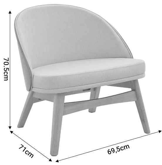 Καρέκλα Sarian pakoworld μπεζ ύφασμα-rubberwood φυσικό πόδι 69,5x71x70.5εκ