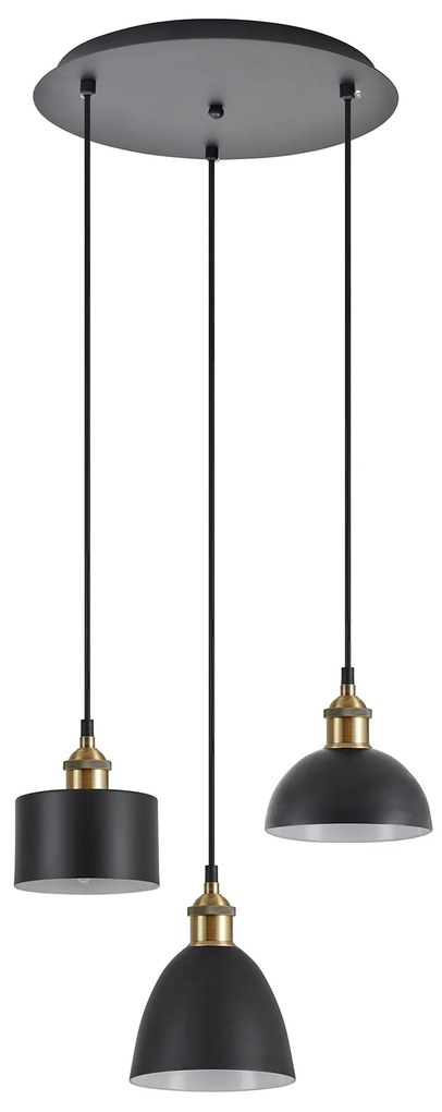 SE21-BR-10-3BL-MS123 MAGNUM FLEX Bronze Metal Pendant Black Metal Shade+ HOMELIGHTING 77-8970