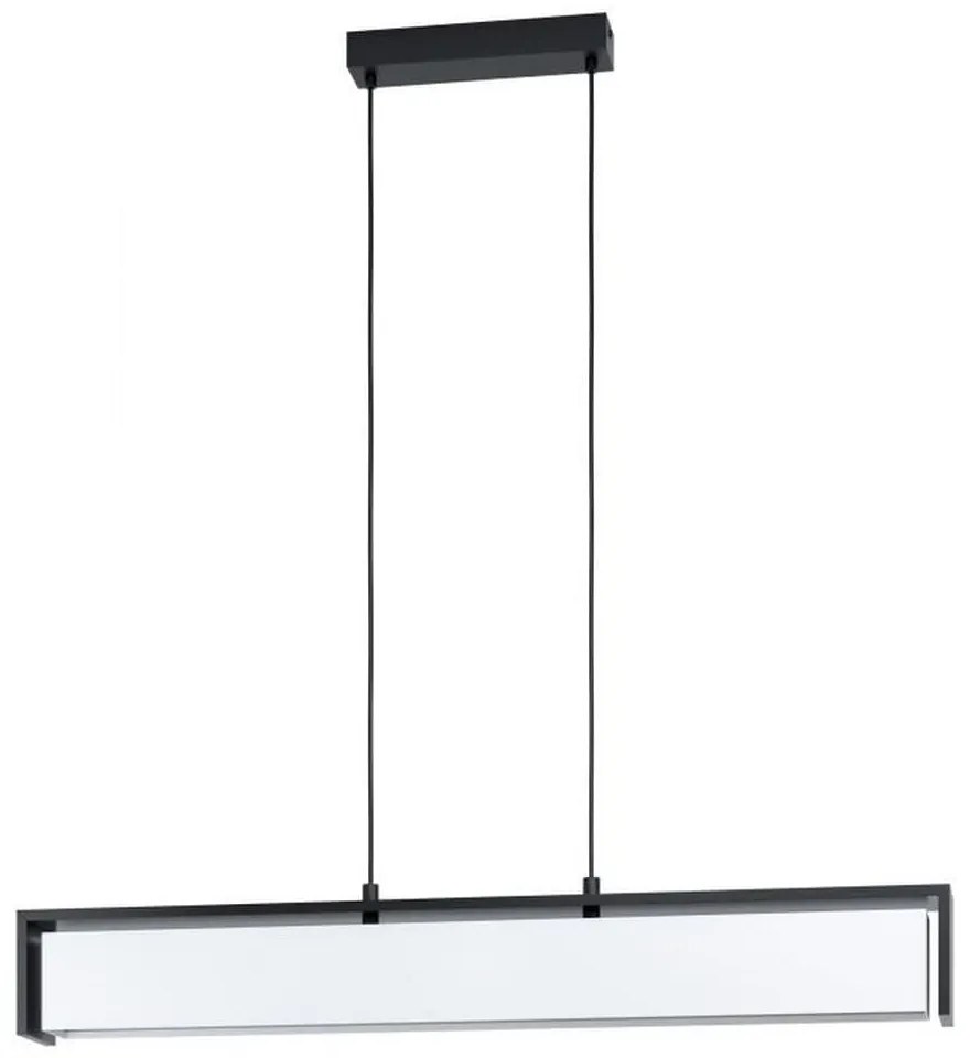 Φωτιστικό Οροφής-Ράγα Led Valdegrano-C 98445 Ble-Rgb/Cct 2700-6500K Black-White Eglo Fabric, Wood, Metal