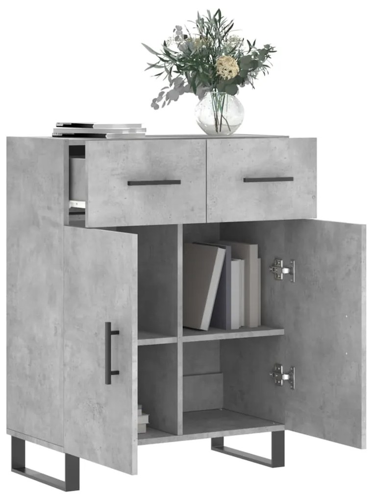 vidaXL Ντουλάπι Γκρι Σκυροδέματος 69,5x34x90 εκ. Επεξεργασμένο Ξύλο