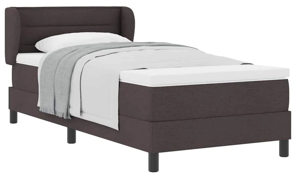vidaXL Κρεβάτι box spring με στρώμα με στρώμα Σκούρο καφέ Σκούρο καφέ
