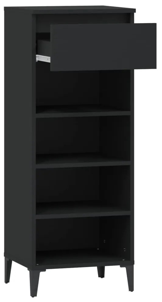 vidaXL Παπουτσοθήκη Μαύρο 40 x 36 x 105 εκ. από Επεξεργασμένο Ξύλο