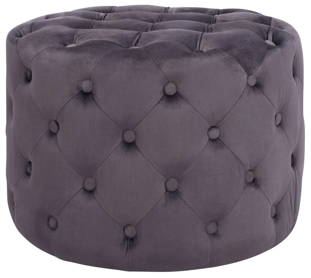Σκαμπό Kassie Γκρί Βελούδο Τύπου Chesterfield Φ60x43Yεκ.