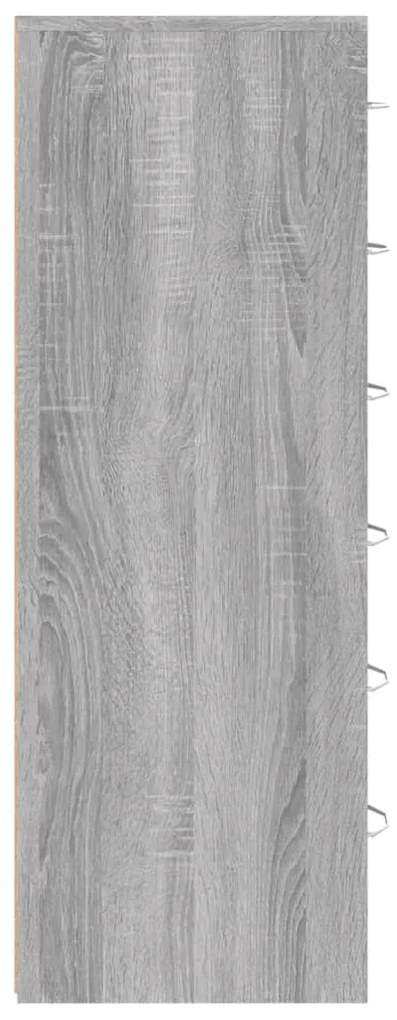 vidaXL Ντουλάπι με 6 Συρτάρια Γκρι Sonoma 50x34x96 εκ. Επεξεργ. Ξύλο