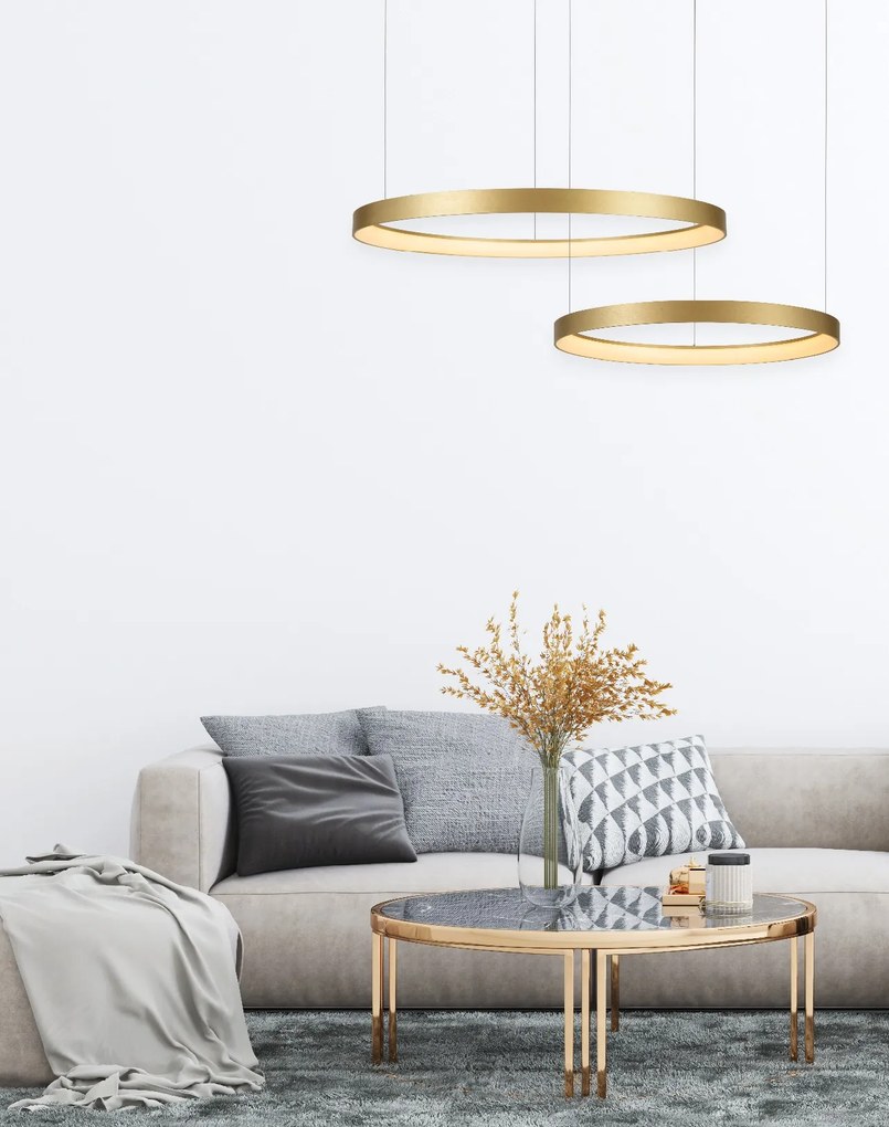 Γραμμικό Φωτιστικό SE LED 100 AMAYA PENDANT GOLD MAT Δ5 - 51W - 100W - 77-8149