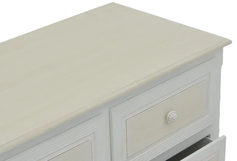 Συρταριέρα Joliene Inart mdf σε λευκή αντικέ-φυσική απόχρωση 80x40x80εκ 80x40x80 εκ.