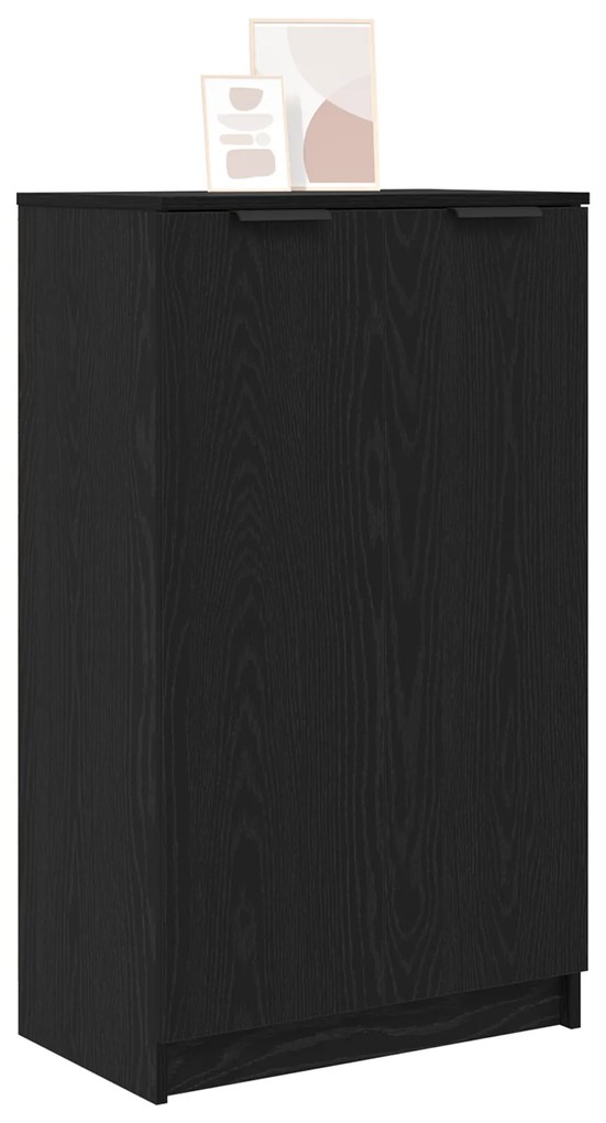 vidaXL Ντουλάπι Παπουτσιών Μαύρο Δρυός 59x35x100 εκ. Από Επεξεργασμένο Ξύλο