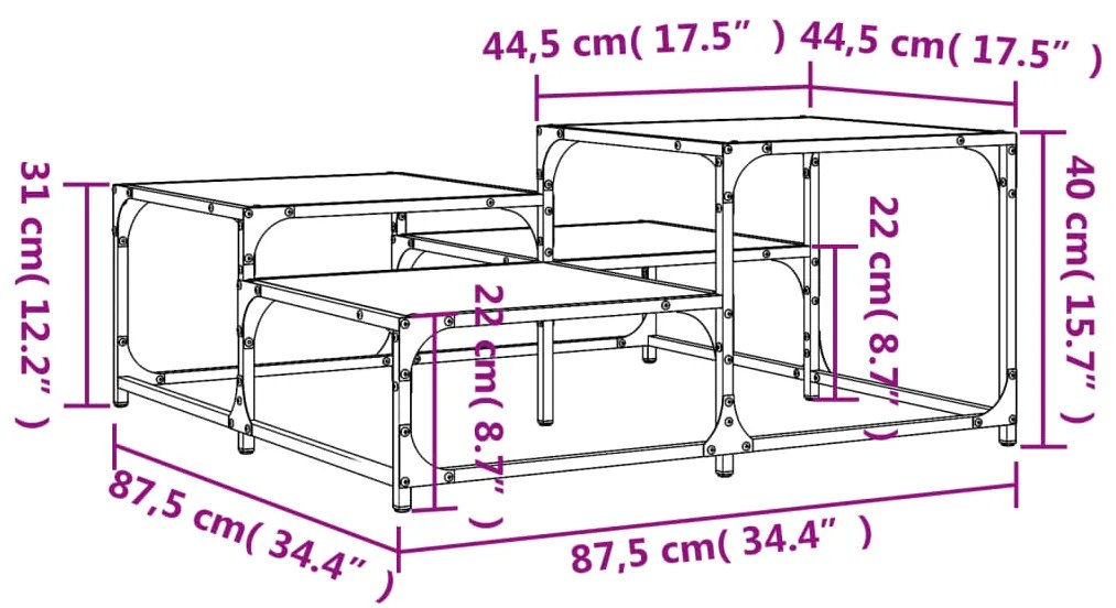 ΤΡΑΠΕΖΑΚΙ ΣΑΛΟΝΙΟΥ ΓΚΡΙ SONOMA 87,5X87,5X40 ΕΚ. ΕΠΕΞΕΡΓ. ΞΥΛΟ 837745