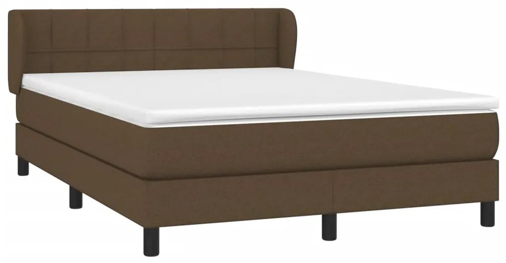 ΚΡΕΒΑΤΙ BOXSPRING ΜΕ ΣΤΡΩΜΑ ΣΚΟΥΡΟ ΚΑΦΕ 140X200 ΕΚ ΥΦΑΣΜΑΤΙΝΟ 3126248