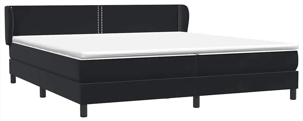 vidaXL Κρεβάτι Box Spring με στρώματα Μαύρο 200x220 cm Βελούδινο