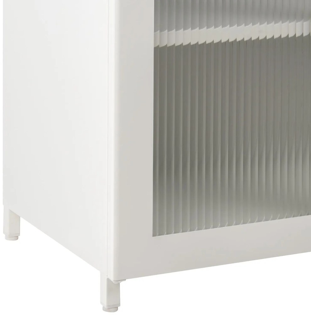 ΜΕΤΑΛΛΙΚΟ ΝΤΟΥΛΑΠΙ ΒΙΤΡΙΝΑ CARIL  ΛΕΥΚΟ 80x37-40x102Yεκ.