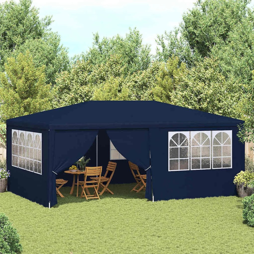 vidaXL Κιόσκι Επαγγελματικό με Τοιχώματα Μπλε 4 x 6 μ. 90 γρ./μ²