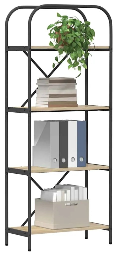 vidaXL Ράφι Βιβλίων Δρύς Sonoma 60 x 30 x 146 εκ Επεξεργασμένο ξύλο