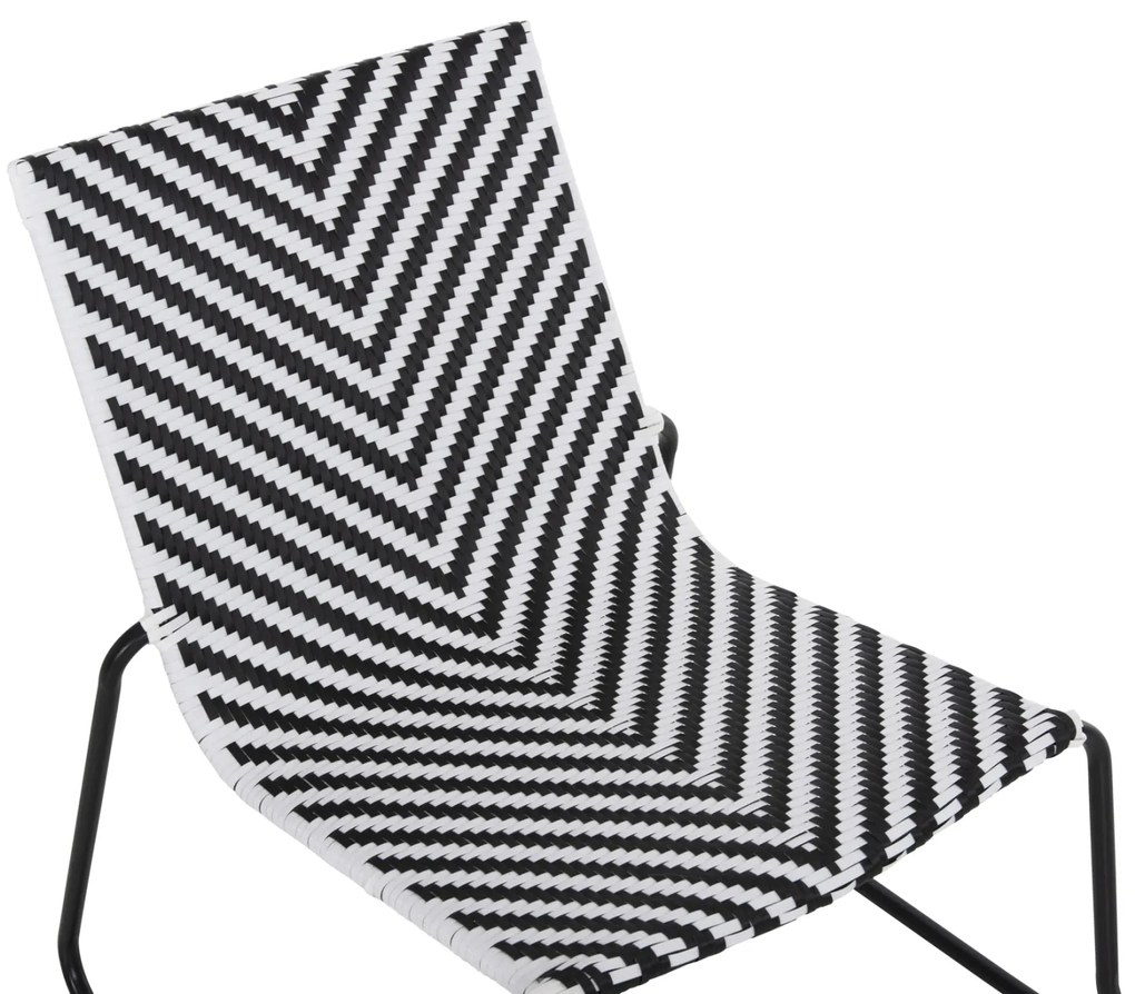 ΜΕΤΑΛΛΙΚΗ ΚΑΡΕΚΛΑ PONY HM6082 ΜΑΥΡΟ &amp; ΑΣΠΡΟ ΣΥΝΘ.RATTAN 66x68x75Υεκ.