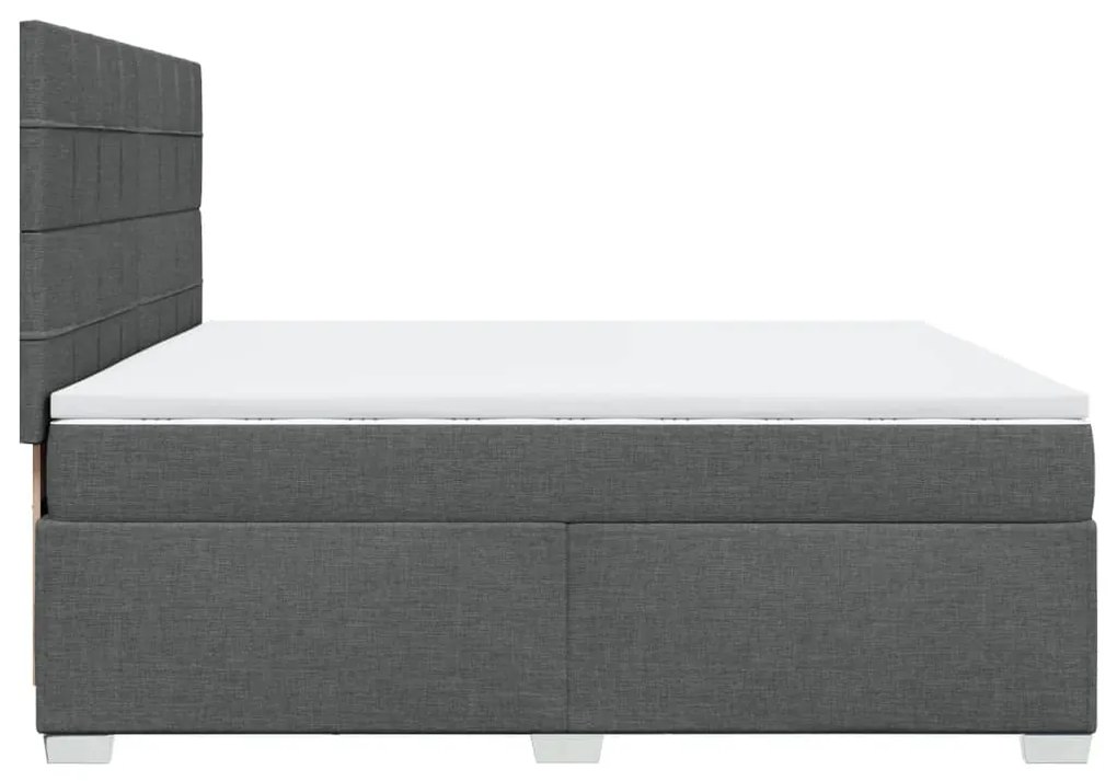 ΚΡΕΒΑΤΙ BOXSPRING ΜΕ ΣΤΡΩΜΑ ΣΚΟΥΡΟ ΓΚΡΙ 200X200 ΕΚ. ΥΦΑΣΜΑΤΙΝΟ 3290596