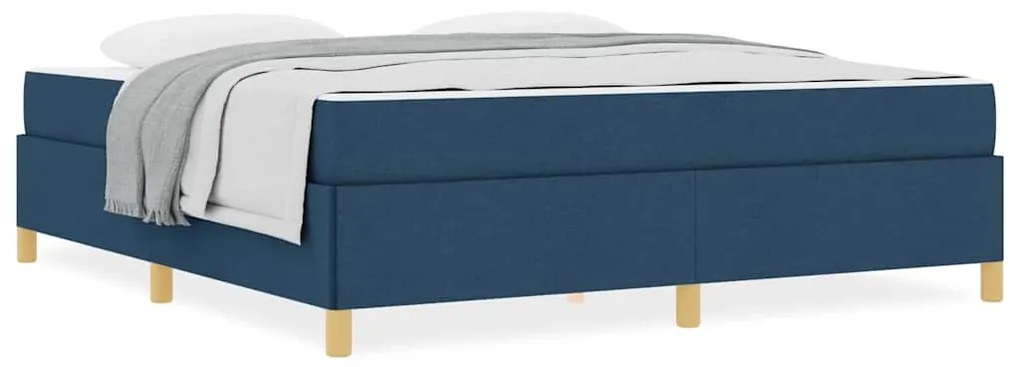 vidaXL Κρεβάτι με ελατήρια Μπλε και άσπρο 180 x 200 cm ύφασμα